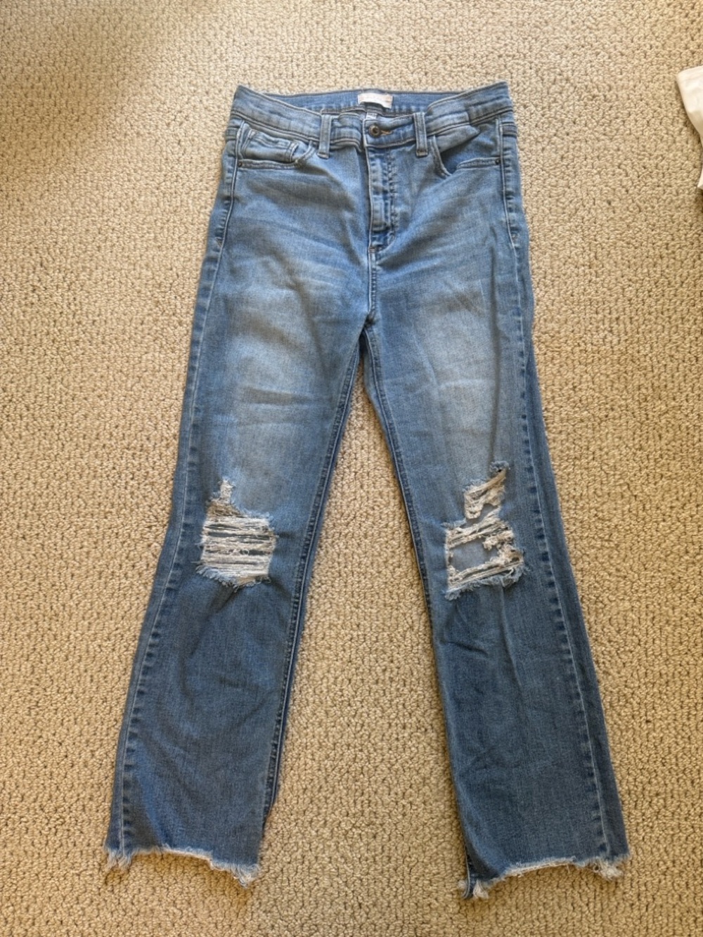 Altar'd State Distressed Blue Straight-Leg Jeans